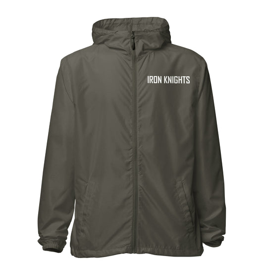 Iron Knights Unisex Lightweight Zip Up Windbreaker w/Text Only